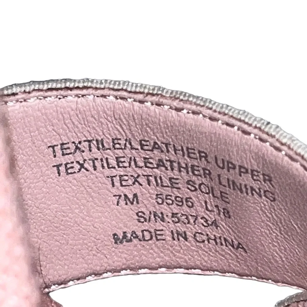 Tory Burch Pink Blush Frieda Espadrille Wedge Sandals Shoes size 7